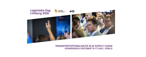 Illustratief Beeld Logistieke Dag Limburg 2026 met 2 foto's van publiek