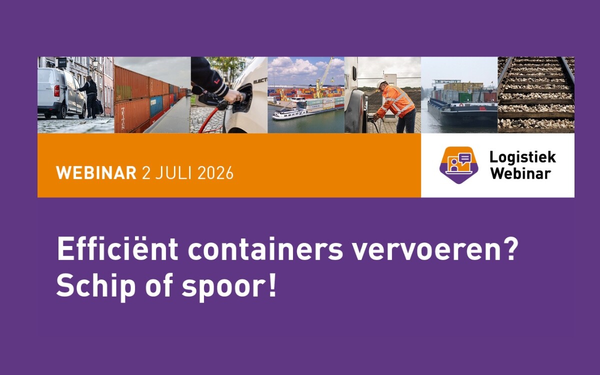 Logistiek webinar containers LinkedIn beeld